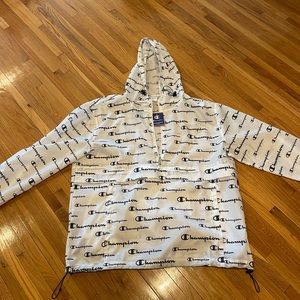 White Champion windbreaker XL